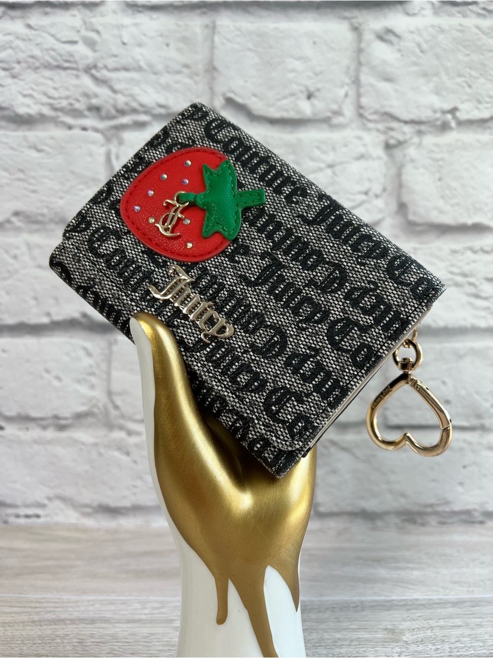 Juicy Couture Strawberry Logo Repeat Trifold Wallet
